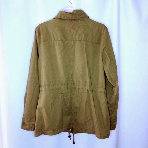 Charlotte Russe Utility Jacket Khaki Multi Pocket Lightweight Lined Coat Large - Picture 2 of 6